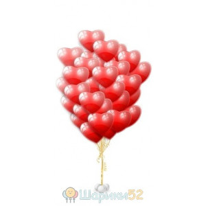 Облако шаров Сердца Средние 100 шт