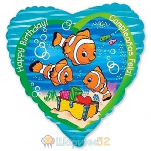 Шар 18" HB Рыбки клоуны