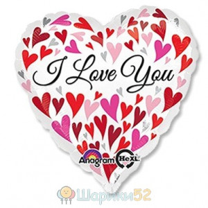 Шар Джамбо ILY Водопад сердец