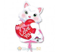 Шар фигура ILY Котенок с сердцем