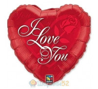 Шарик 18" ILY с розой