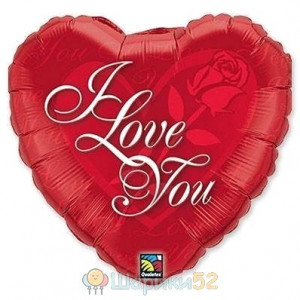 Шарик 18" ILY с розой