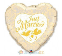 Шарик 18" Just Married Ivori