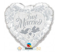 Шарик 18" Just Married Pearl